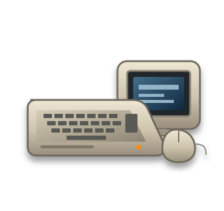 Stylized classic Amiga-era home computer